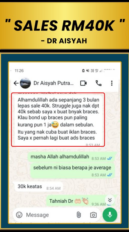 Tangkapan perbualan WhatsApp daripada Dr Aisyah: Sales RM40K